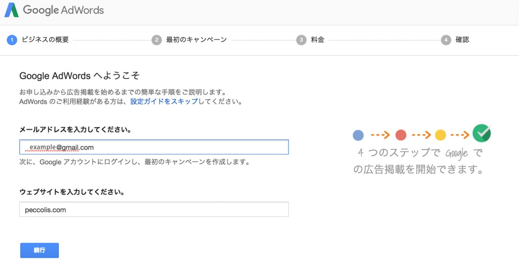 メールとURLの入力